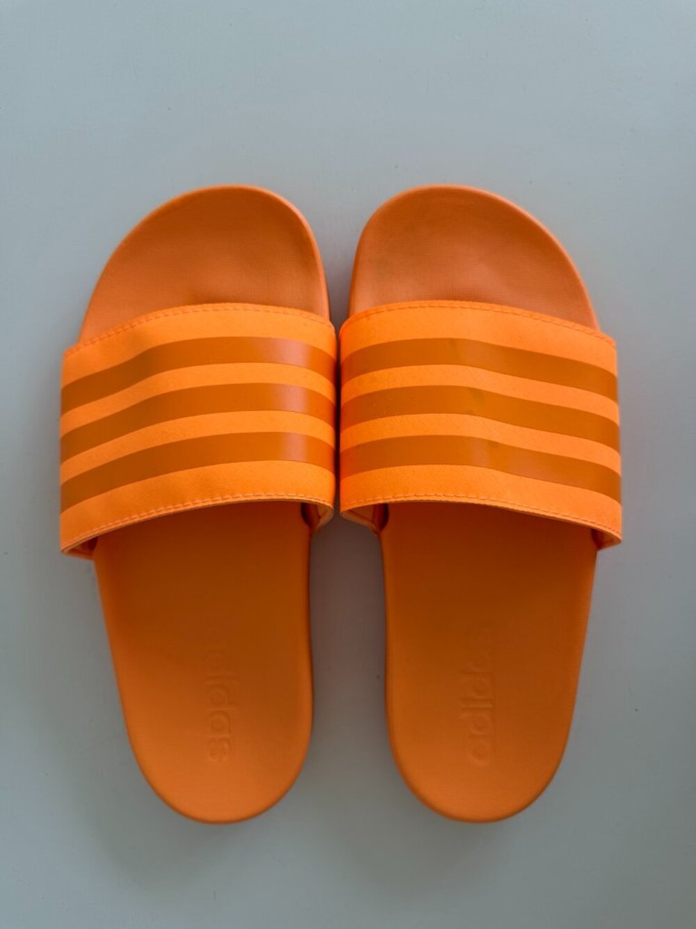 adidas Adilette Comfort Slides Bliss Orange Tonal 3-Stripes Size 4